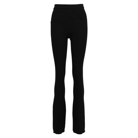 Women's Rib Knit Bootcut Leggings - Black Urban Classics