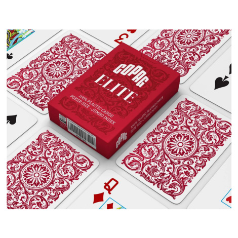 Hracie karty Copag Elite Poker Jumbo big index 100% plastové, červené