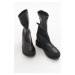 LuviShoes 3042 Black Skin Women's Boots