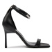 Calvin Klein Sandále Heel Sandal 90 Metal Bar Lth HW0HW01946 Čierna