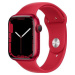 Apple Watch Series 7 45 mm Červený hliník s červeným športovým remienkom