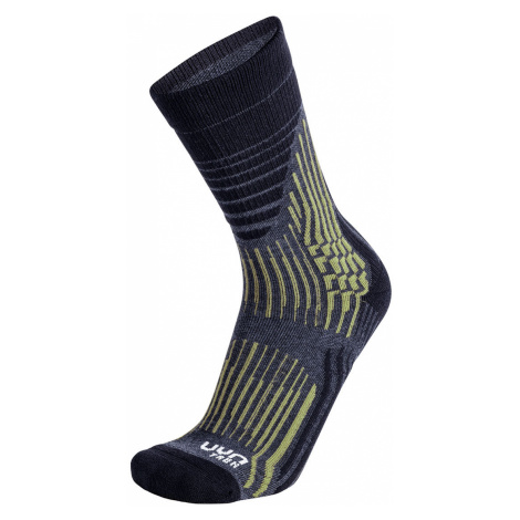 UYN Cyklistické ponožky klasické - TREKKING WAVE - čierna/žltá/šedá
