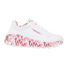 Dievčenská rekreačná obuv SKECHERS Uno Lite Lovely Luv white red