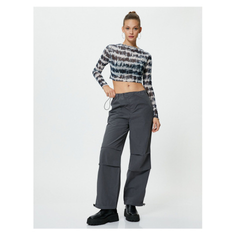 Koton Oversize Parachute Trousers with Floor Detail Pockets Cotton