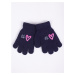 Yoclub Kids's Girls' Five-Finger Gloves RED-0012G-AA5A-008 Navy Blue