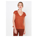 Brown linen blouse with buttons on back CAMAIEU - Ladies
