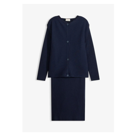 Pletené šaty a vesta (2-dielna sada) bonprix