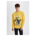 DEFACTO Comfort Fit Crew Neck Printed Sweatshirt