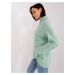 Women's cable sweater with mint