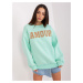 Mint hoodie with round neckline