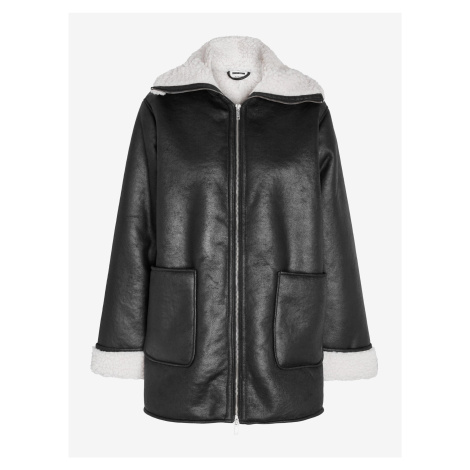 Black Leatherette Winter Jacket Noisy May H - Ladies
