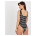 PRUHOVANÉ LETNÉ BODY SO SRDCOM - ČIERNA/BIELA -NM-BO-L55339.28-BLACK-WHITE