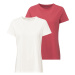 esmara® Dámske bavlnené tričko, 2 kusy (červená/biela)