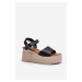 Women's black Geferia wedge sandals