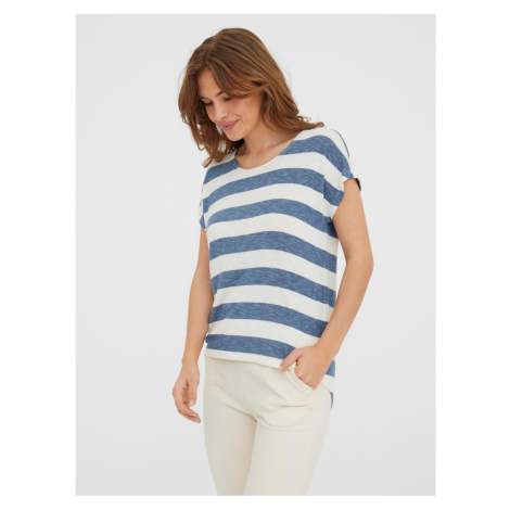 Modro-biele pruhované tričko VERO MODA Wide Stripe
