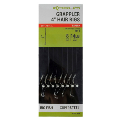 Korum náväzec grappler 4” hair rigs barbed 10 cm - veľkosť háčika 8 priemer 0,30 mm nosnosť 14 l