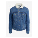 Modrá džínsová pánska bunda s umelým kožúškom Pepe Jeans Pinner DLX