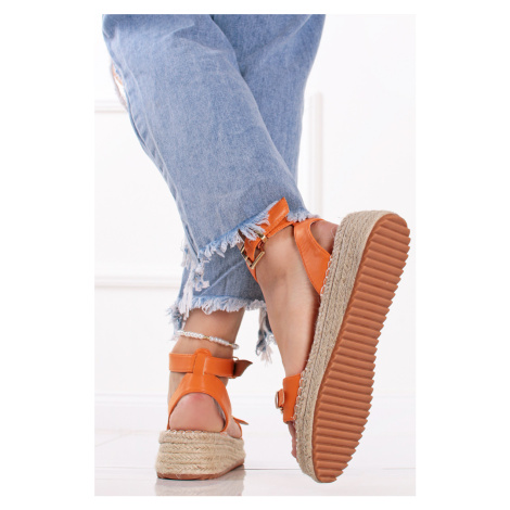 Oranžové platformové sandále Hedy