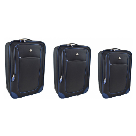 Semiline Unisex's Suitcase Set 5454-7 Navy Blue/Black