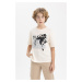 DEFACTO Boys Oversize Fit Crew Neck Printed Short Sleeve T-Shirt