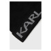 Čiapka Karl Lagerfeld čierna farba, z tenkej pleteniny