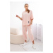 Women's set blouse + trousers - powder pink