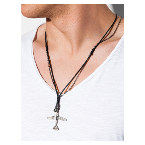 Ombre Clothing Men's necklace on the leather strap A357