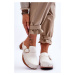 Women's Leather Slippers Clogs White Fanett