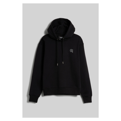 Mikina Karl Lagerfeld Ikonik 2.0 Glitter Hoodie Black