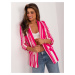 Fuchsia and ecru blazer without fastening