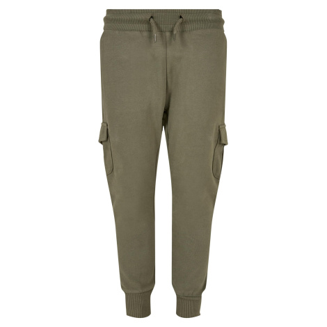 Boys Fitted Cargo Sweatpants - Olive