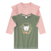 lupilu® Detské dievčenské tričká, 2 ks, s bavlnou (bledoružová/olivová)
