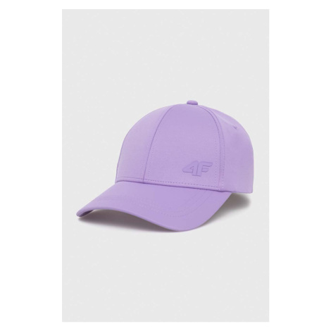 Šiltovka 4F fialová farba, jednofarebná