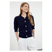 Trendyol Navy Blue Soft Textured Jewel Buttoned Knitwear Cardigan