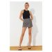 Trendyol Anthracite Eyelet Detailed Woven Shorts