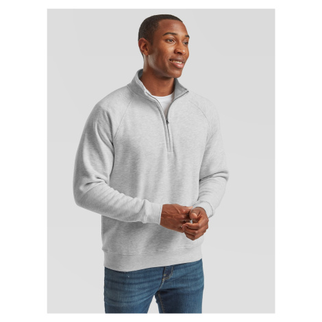 Grey Men's Sweatshirt Zip Neck Sweat Fruit of the Loom