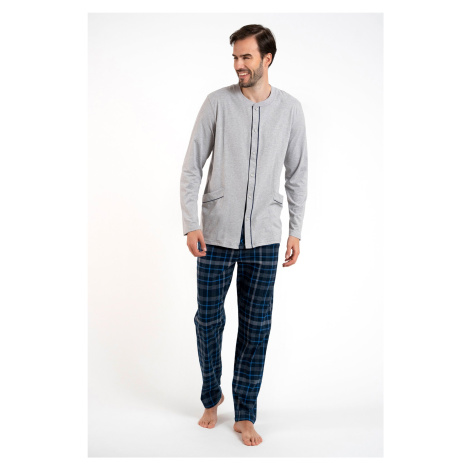 Men's pyjamas Jakub, long sleeves, long legs - melange/print Italian Fashion