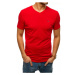 Bavlnené pánske tričko červenej farby s véčkovým výstrihom