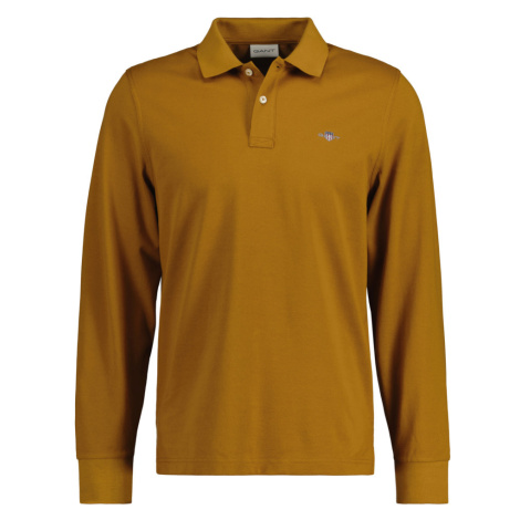 POLOKOŠEĽA GANT REG SHIELD LS PIQUE RUGGER WARM BROWN