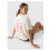 Women's oversize T-shirt with 4F print - cream