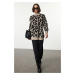 Trendyol Beige Leopard Patterned Knitted Sweater