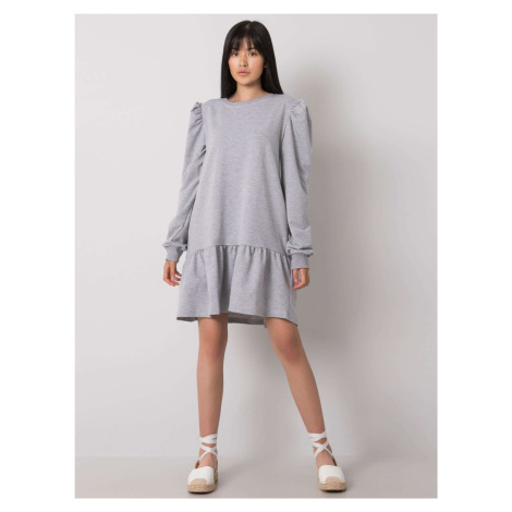 Neah grey melange sweatshirt dress with ruffles