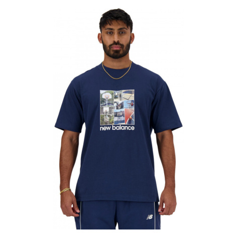 New Balance  Hoops graphic t-shirt  Tričká a polokošele Modrá