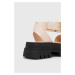 Kožené sandále Charles Footwear Jinny dámske, béžová farba, na platforme, Jinny.Sandal