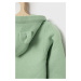 Bavlnená mikina pre bábätká United Colors of Benetton zelená farba, s kapucňou, jednofarebná