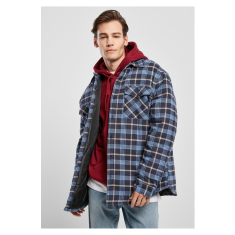 Plaid quilted shirt jacket light blue/navy blue Urban Classics