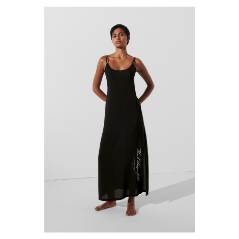 Plážové Oblečenie Karl Lagerfeld Hotel Karl Strappy Beach Dress Black