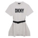 Dievčenské šaty Dkny biela farba, mini, oversize