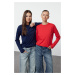 Trendyol Navy Blue-Red 2 Pack Crew Neck Regular/Normal Cut Knitted T-Shirt