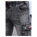 Pánske čierne džínsové cargo šortky Dstreet SX2415